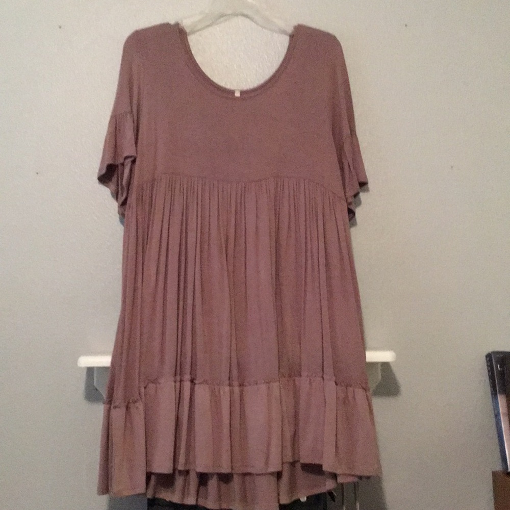 Mauve babydoll and ruffled dress